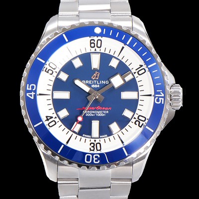 레플리카 [브라이틀링 뉴 다이버워치] 남성용 슈퍼오션 44mm 오토매틱 ETA2824-2 타입 크로노미터 메탈줄 세라믹베젤 블루다이얼 bre0268  