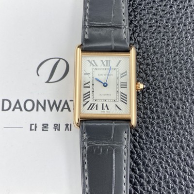 레플리카 [까르띠에] 남성용 2025신상! 탱크 루이스 18K 로즈골드 38.1mm 악어가죽 오토매틱 무브먼트 화이트 다이얼 car69379  