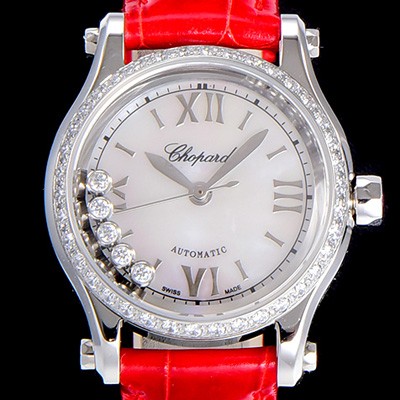 레플리카 [쇼파드]여성용 해피스포츠 미니 오토매틱 보석/큐빅 30미리 레이디스 자게 화이트다이얼 CHO44501  