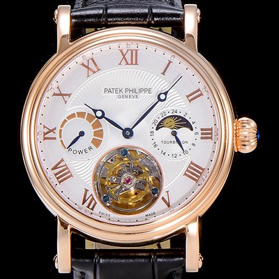 레플리카 [파텍필립]남성용 그렌드 컴플리케이션 투어빌론 오토매틱 42mm 화이트다이얼 문페이즈 파워 리저브 PAT57912  