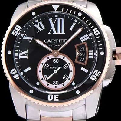 레플리카 [까르띠에] 남성용 칼리브 드 까르띠에 다이버 블랙 다이얼 오토매틱 무브먼트 CAR0103  