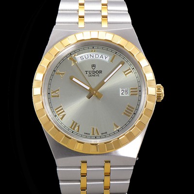 레플리카 [튜더] 남성용 로얄 워치 오토매틱 스위스 ETA2836-2 타입 18K 옐루골드 41mm 메탈줄 실버다이얼 tud1391  