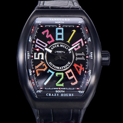 레플리카 [프랭크뮬러] 남성용 뱅가드 오토매틱 CZ02타입 44미리 PVD코팅 케이스 가죽줄/스트랩 블랙다이얼 FRA73832  