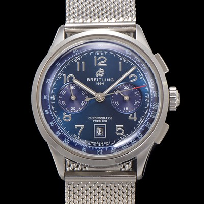 레플리카 [브라이틀링] 남성용 프리미에르 AB0145171C1P2 크로노그래프 7750 타입 오토매틱 42mm 메쉬밴드 블루 다이얼 bre6016  