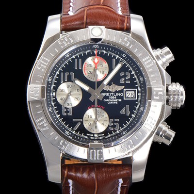 레플리카 [브라이틀링] 남성용 어벤져 크로노그래프 ETA 7750-2 타입 45mm 가죽줄 블랙다이얼 bre8946  