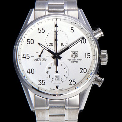 레플리카 [태그호이어] 남성용 까레라 칼리버 1887 크로노 화이트 다이얼 TAG4215  