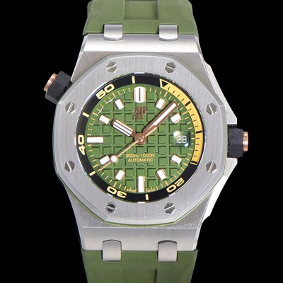 레플리카 [오데마피게] 남성용 로얄오크 오프쇼어 다이버 오토매틱 Cal.4308타입 42mm  우레탄줄 그린다이얼 aud9595  