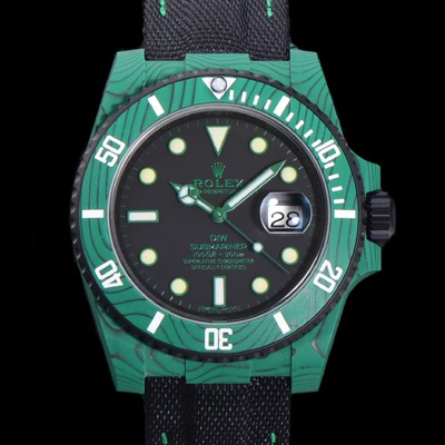 레플리카 [로렉스] 남성용 서브마리너 41mm 리얼그린 포지드카본 오토매틱 Cal.3135 블랙 다이얼 rol49214  
