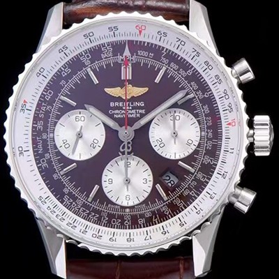 레플리카 [브라이틀링] 남성용 네비타이머 크로노그래프 브라운 다이얼 오토매틱 무브먼트 BRE0410  