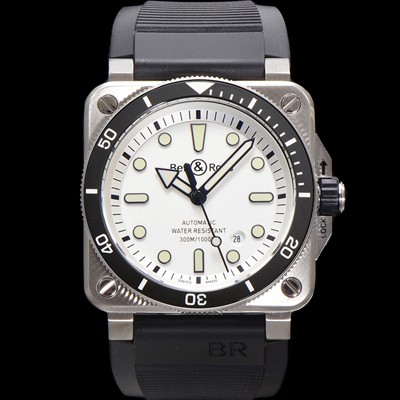 레플리카 [벨엔로즈] 남성용 인스트루먼트03 BR03A-D-WH-STSRB 오토매틱 9015타입 42mm 우레탄줄 화이트 다이얼 bel4112  