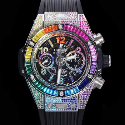 레플리카 [휴블렛] 남성용 빅뱅 유니코  45mm 오토매틱 HUB1280 타입 다이아몬드 풀케이스 러버줄 스켈래톤 다이얼  hub2123  