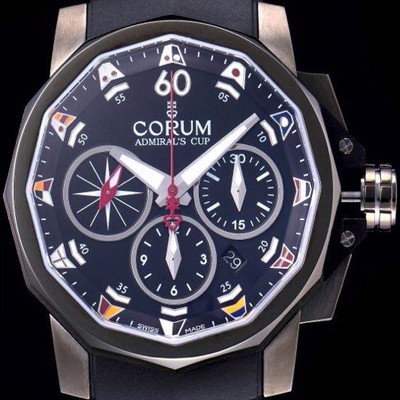 레플리카 [코럼] 남성용 어드미럴컵 첼린져 44 스핏 세컨즈 블랙다이얼 COR024  