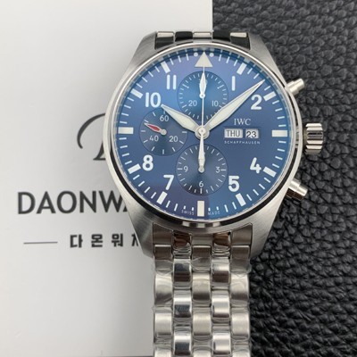 레플리카 [아이더블유씨] 남성용 파일럿 생텍쥐베리 어린왕자 한정판 에디션!! IW377714 데이 & 데이트 크로노그래프 블루 다이얼 오토매틱 무브먼트 IWC0251  