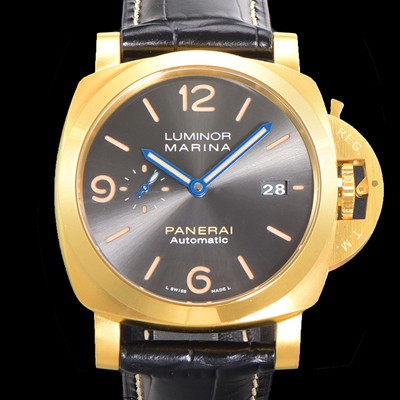 레플리카 [파네라이] 남성용 루미노르 PAM01115  44미리 18K 옐로우골드 오토매틱 그레이 다이얼 pan9122  