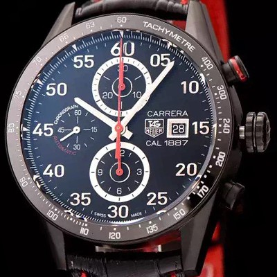 레플리카 [태그호이어] 남성용 까레라 칼리버 1887 세라믹 베젤 블랙 다이얼 TAG4205  