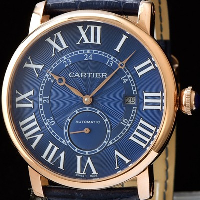 레플리카 [까르띠에] 남성용 롱드 솔로 드 까르띠에 로즈골드 블루 다이얼 오토매틱 무브먼트 CAR0535  