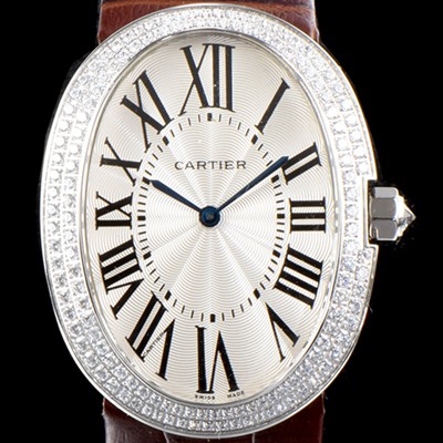 레플리카 [까르띠에] 여성용 베누아 스위스 쿼츠 쥬얼리 베젤 화이트 다이얼 CAR0344  