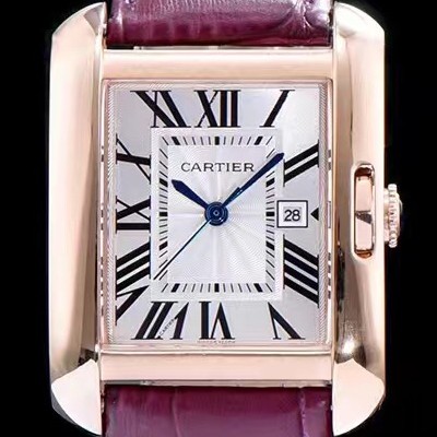 레플리카 [까르띠에] 남성용 탱크 화이트 다이얼 쿼츠 무브먼트 CAR0055  
