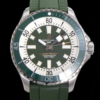 레플리카 [브라이틀링 뉴 다이버워치] 남성용 슈퍼오션 44mm 오토매틱 ETA2824-2 타입 크로노미터 우레탄줄 세라믹베젤 그린다이얼 bre80774  
