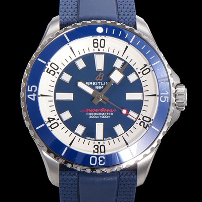 레플리카 [브라이틀링 뉴 다이버워치] 남성용 슈퍼오션 44mm 오토매틱 ETA2824-2 타입 크로노미터 우레탄줄 세라믹베젤 블루다이얼 bre87448  