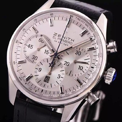 레플리카 [제니스] 남성용 엘 프리매로 03.2110.40001.C498화이트 다이얼 오토매틱 무브먼트 실버다이얼 ZEN4222  