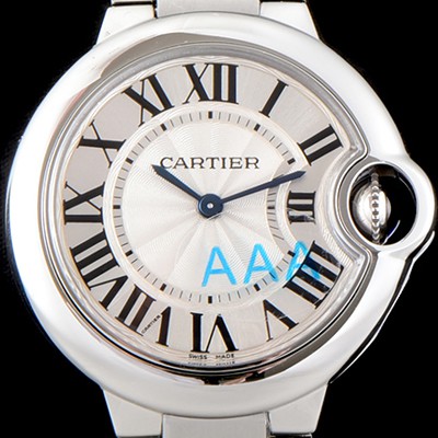 레플리카 [까르띠에] 남성용 발롱블루 드 까르띠에 W6920084 28-33-36mm 사이즈 화이트 실버 썬더스트 다이얼 브레이슬릿 스위스 정품 쿼츠 무브먼트 CAR0023  