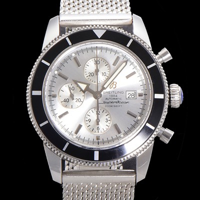 레플리카 [브라이틀링] 남성용 슈퍼오션 해리티지 크로노그래프 ETA7750-2 타입 오토매틱 46mm 메쉬 메탈줄 화이트 실버다이얼 bre9082  