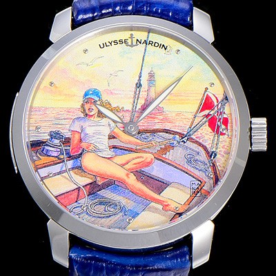 레플리카 [율리스 나르딘]남성용 클라시코 마나라 매뉴팩처 40MM 오토매틱 그림다이얼 ULY63284  