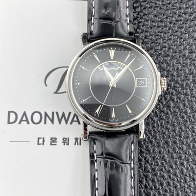 레플리카 [파텍필립] 남성용 칼라트라바 5153G 가죽줄 38mm 오토매틱 Cal.324 타입 블랙 다이얼 pat2280  