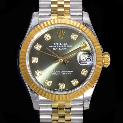 레플리카 [로렉스] 여성용 2021신상 데이져스트 오토매틱 ETA-2688 31mm 18K옐루골드 메탈줄 그린 다이얼 rol93817  