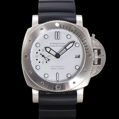 레플리카 [파네라이] 남성용 서브머시블 비앙코 PAM02223 오토매틱 Cal P. 900 타입 42mm 우레탄 화이트 다이얼 pan5208  