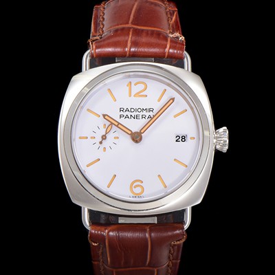 레플리카 [파네라이] 남성용 라디오미르 콰란타 PAM01292 40mm 오토매틱 가죽줄 화이트 다이얼 pan5203  