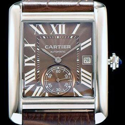 레플리카 [까르띠에] 남성용 탱크 브라운 다이얼 오토매틱 무브먼트 CAR0521  
