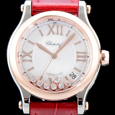 레플리카 [쇼파드] 남성용 리뉴얼버전 수입산 최고급 악어가죽사용!! 해피 스포츠 278559-6008 36MM 로즈골드&스테인레스 스틸 실버 다이얼 오토매틱 무브먼트 CHO0240  