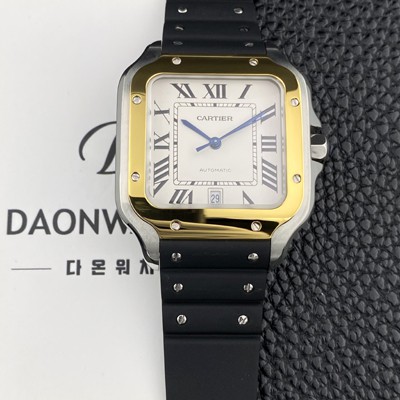 레플리카 [까르띠에] 남성용 산토스 드 까르띠에 워치 W2SA0009 라지 39.8mm 18K 옐우골드 오토매틱 9015 무브먼트 화이트 다이얼 car69397  