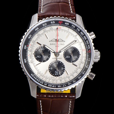 레플리카 [브라이틀링] 남성용 네비타이머 AB0138241G1P1 크로노그래프 ETA7750-2 타입 오토매틱 43mm 가죽줄 실버 다이얼 bre5994  