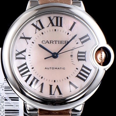 레플리카 [까르띠에] 남여공용 2019신상 발롱블루 W6920046 36mm 핑크 자게 다이얼 오토매틱 무브먼트 CAR0501  