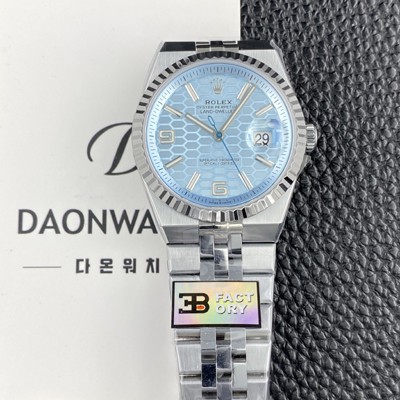 레플리카 [로렉스] 남성용 랜드드웰러 m127236 플래티넘 플랫 주빌리 36mm 오토매틱 Cal.7135타입 아이스 블루 다이얼 rol5637  