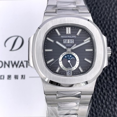 레플리카 [파텍필립] 남성용 노틸러스 5726/1A-001 오토매틱 Cal.324 타입 40미리 문페이즈 메탈줄/밴드 블랙 다이얼 PAT75411  