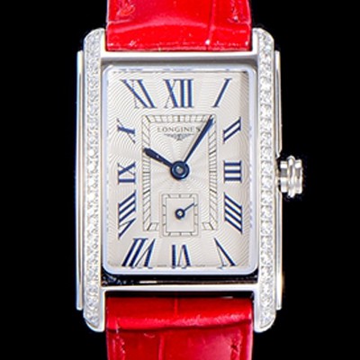 레플리카 [론진] 돌체비타 스텐레스스틸 보석/큐빅 셋팅 쿼츠L178.2 20.8미리 악어가죽 화이트다이얼 CAR11345  