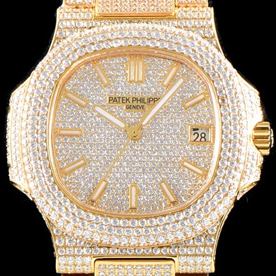 레플리카 [파텝필립] 남성용 파텍필립 5719/10G-010 노틸러스 스위프 세컨즈 18K 옐로우골드 럭셔리한 최상급쥬얼 다이아몬드 풀 셋팅 브레이슬릿 Cal.324 S C 오토매틱 무브먼트 PAT0103  