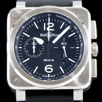 레플리카 [벨엔로즈] 남성용 인스트루먼트 BR 03-94 STEEL 크로노그래프-스틸42mm 블랙 다이얼 오토매틱 무브먼트 BEL4250  