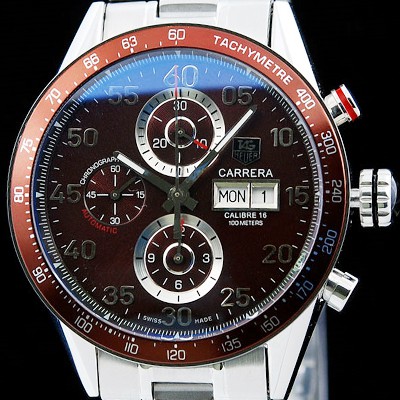 레플리카 [태그호이어] 남성용 까레라 칼리버 16 크로노그래프 오토매틱 브라운 다이얼 TAG4205  