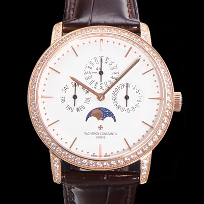 레플리카 [바쉐런콘스탄틴] 남성용 패트리모니 다이아셋팅 로즈골드 논페이즈 오토매틱 1120타입 41mm 가죽줄 화이트다이얼 vac8866  