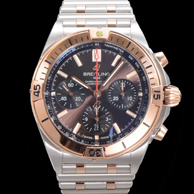 레플리카 [브라이틀링] 남성용 크로노맷 B01 오토매틱 ETA7750-2 타입 42mm 금장시계 메탈줄 브라운 다이얼 bre36740  