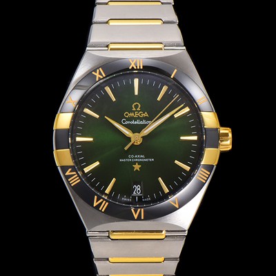 레플리카 [오메가] 남성용 1:1수제공정! 131.23.41.21.10.001 무브UP 컨스틸레이션 코-엑시얼 마스터 오토매틱 Cal.8900타입 41mm 18K 옐로우골드 메탈줄 그린 다이얼 omg20189  
