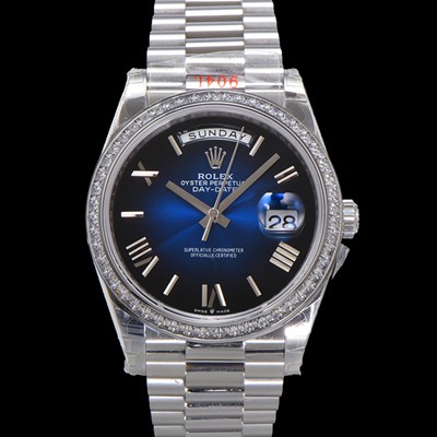 레플리카 [로렉스] 남성용 New 데이데이트 플래티넘 m228396tbr-0042 무게187g 40mm 오토매틱 Cal.2836-2 타입 블루 옴브레 다이얼 rol5394  