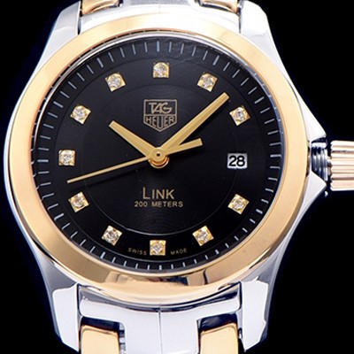 레플리카 [테그호이어] 여성용 링크 시리즈 블랙다이얼 스위스 쿼츠 무브먼트 TAG0200  
