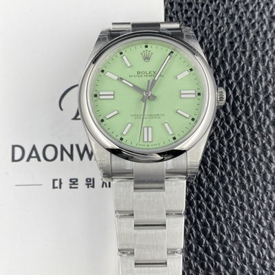 레플리카 [로렉스] 남성용 904스틸 오이스터 퍼페추얼 m134300 오토매틱 칼리버 3230타입 41mm 메탈시계 피스타치오 다이얼 rol5622  