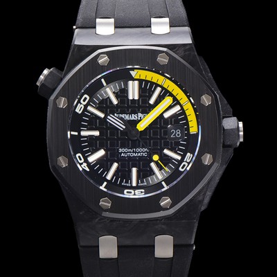 레플리카 [오데마피게] 남성용 로얄오크 오프쇼어 오토매틱 Cal.3120 타입 블랙 PVD코팅  43mm 우레탄줄 민트 화이트다이얼 aud2911  